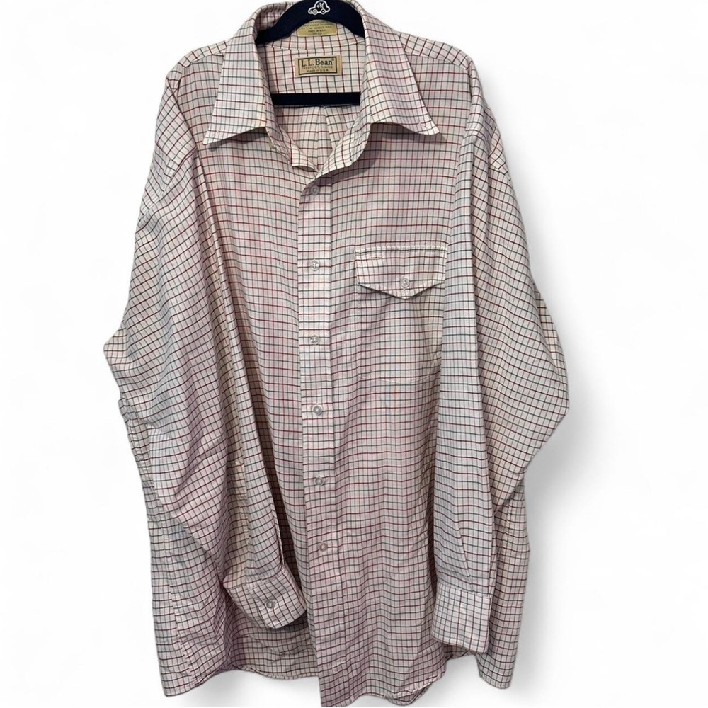 Vintage L.L. Bean Made in USA Button-Up Shirt - Red Plaid - Size 17-33 / Large